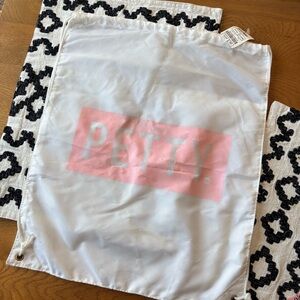NEW Zumiez PETTY Pink Logo White Nylon Drawstring Bag Pocket